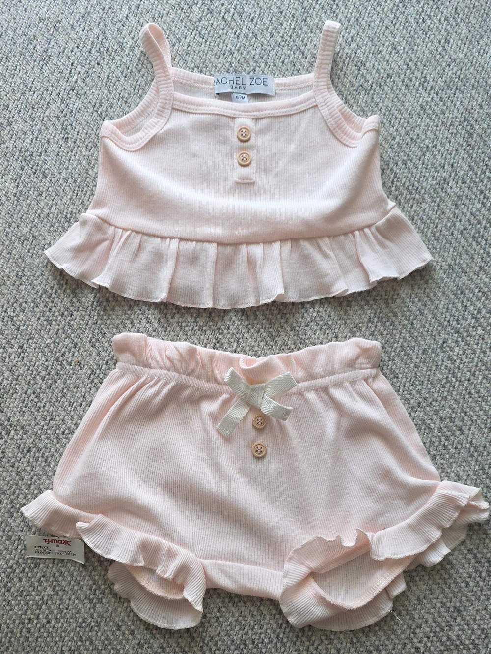 Rachel Zoe Baby Pink Ruffle Tank & Shorts Set